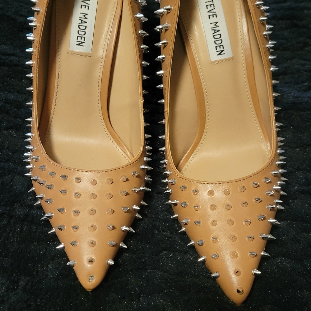 Steve Madden Vala-S nude studded heels